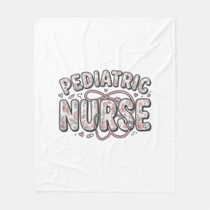 Paediatrics Nurse Floral Vintage Engraving Design_ Fleece Blanket