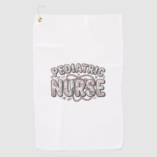 Paediatrics Nurse Floral Vintage Engraving Design_ Golf Towel