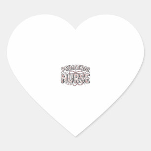 Paediatrics Nurse Floral Vintage Engraving Design_ Heart Sticker