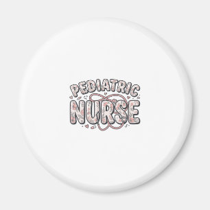 Paediatrics Nurse Floral Vintage Engraving Design_ Magnet
