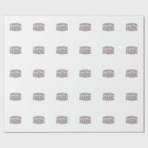 Paediatrics Nurse Floral Vintage Engraving Design_ Wrapping Paper