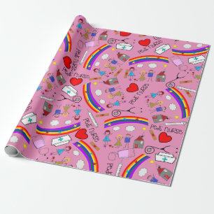 Paediatrics Nurse Gift Wrap Kids Art Theme