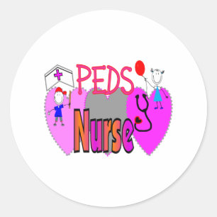 Paediatrics Nurse Gifts, Unique Fun Designs Classic Round Sticker