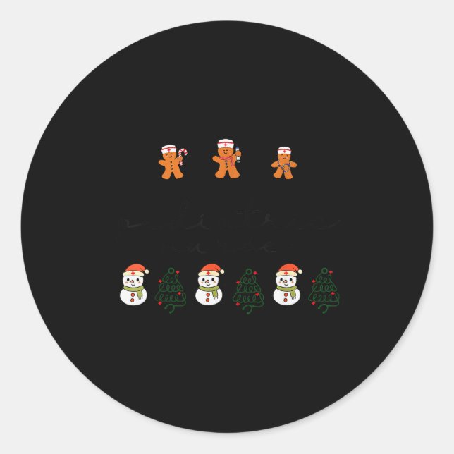Paediatrics Nurse Gingerbread Christmas Xmas Peds  Classic Round Sticker (Front)