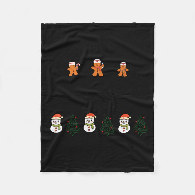 Paediatrics Nurse Gingerbread Christmas Xmas Peds  Fleece Blanket (Front)