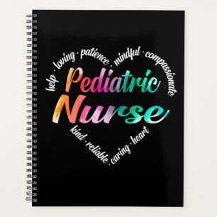 Paediatrics Nurse Heart Word Cloud Watercolor Planner