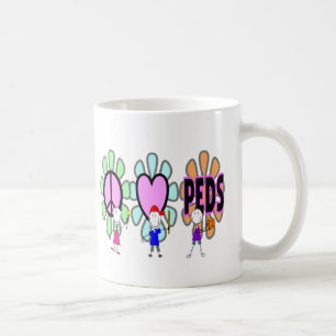 Paediatrics Nurse "Peace-Love-Paediatrics" Gifts Coffee Mug