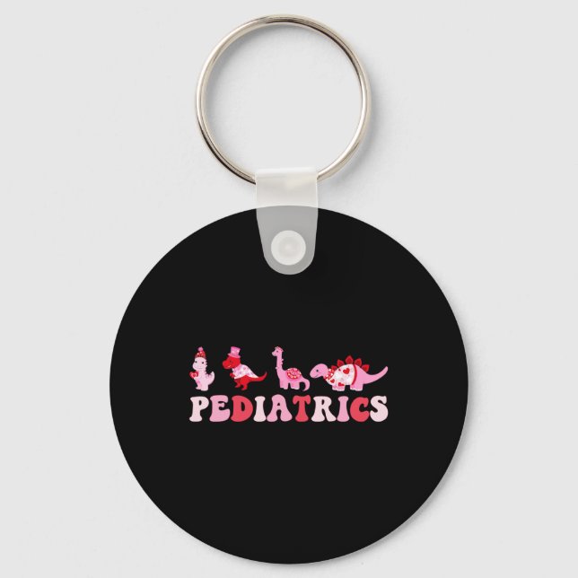 Paediatrics Nurse Peds Nursing Cute Dinosaurs Vale Key Ring (Front)