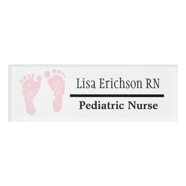 Paediatrics Nurse Pink Name Tag Personalised (Front)