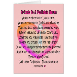 Paediatrics Nurse Poem Gifts