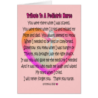 Paediatrics Nurse Poem Gifts