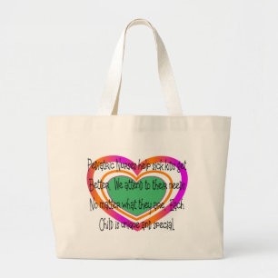 paediatrics nurse poem heart large tote bag