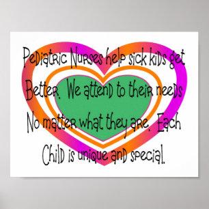 paediatrics nurse poem heart poster