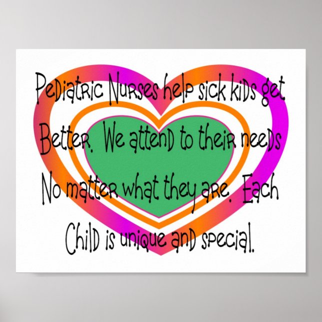 paediatrics nurse poem heart poster (Front)
