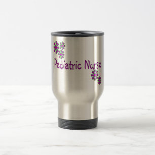 Paediatrics Nurse Purple Flowers Travel Mug
