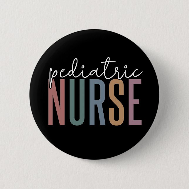 Paediatrics Nurse | Retro Peds Nurse PICU Nurse gi 6 Cm Round Badge (Front)