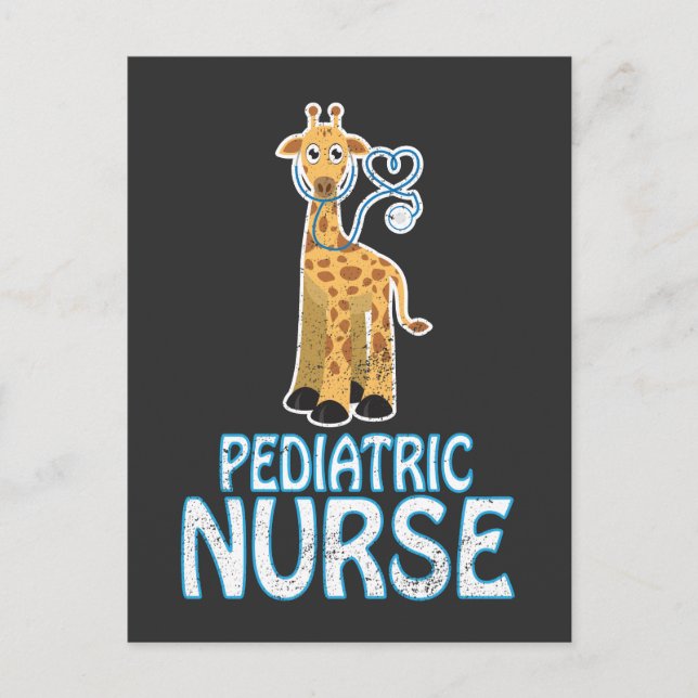 Paediatrics Nurse RN Paediatrics Giraffe Gift Postcard (Front)