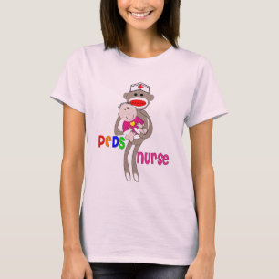 Paediatrics Nurse Sock Monkey Design T-Shirt