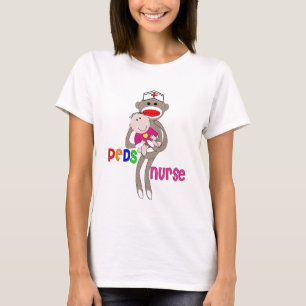 Paediatrics Nurse Sock Monkey Design T-Shirt
