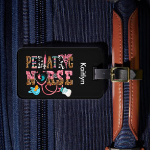 Paediatrics Nurse Southwestern Typography  Luggage Tag