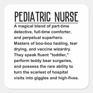Paediatrics nurse square sticker