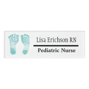 Paediatrics Nurse Teal Name Tag Personalised