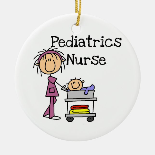 Paediatrics Nurse Tshirts and Gifts Ceramic Tree Decoration (Front)