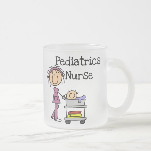 Paediatrics Nurse Tshirts and Gifts Frosted Glass Coffee Mug (Right)