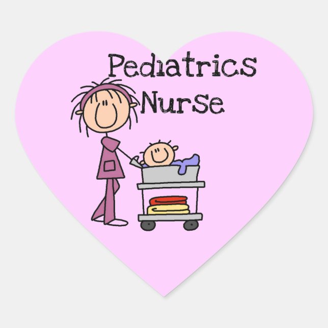 Paediatrics Nurse Tshirts and Gifts Heart Sticker (Front)