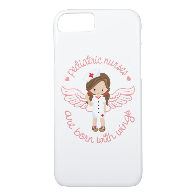 Paediatrics Nurses Are Born With Wings Case-Mate iPhone Case (Back)