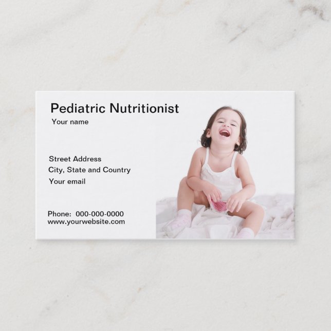 Paediatrics Nutricionist business card (Front)