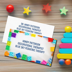 Paediatrics Occupational Therapist Building Blocks Business Card