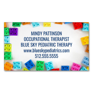 Paediatrics Occupational Therapist Building Blocks Magnetic Business Card