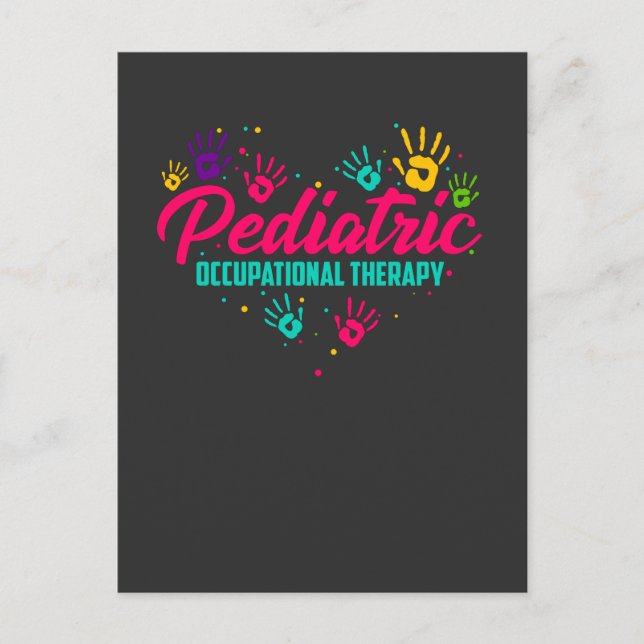 Paediatrics Occupational Therapy Colourful Heart A Postcard (Front)