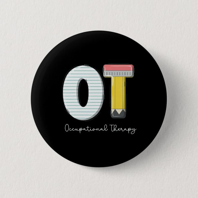 Paediatrics Occupational Therapy Cute Pencil Back  6 Cm Round Badge (Front)