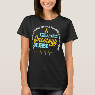 Paediatrics Oncology Nurse RN Ribbon EKG Cancer Nu T-Shirt