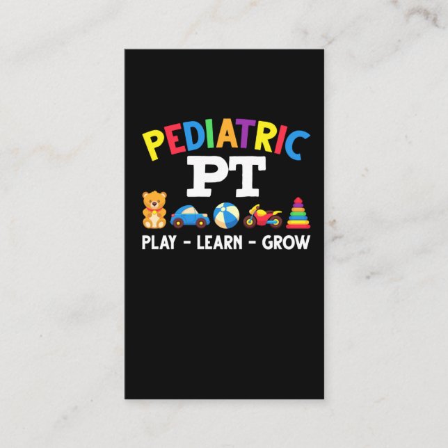 Paediatrics PT Kids Physical Therapy Paediatrician Business Card (Front)