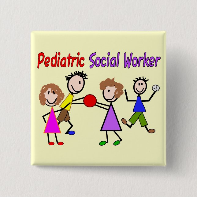 Paediatrics Social Worker 15 Cm Square Badge (Front)