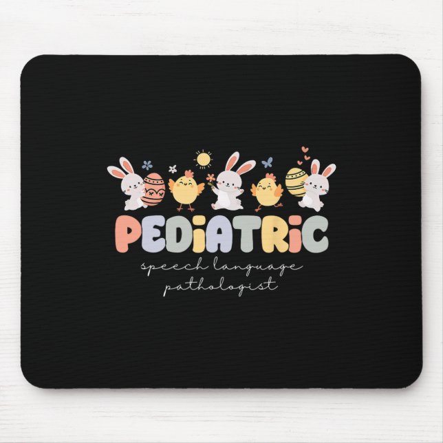 Paediatrics Speech Language Pathologist Easter Bun Mouse Mat (Front)