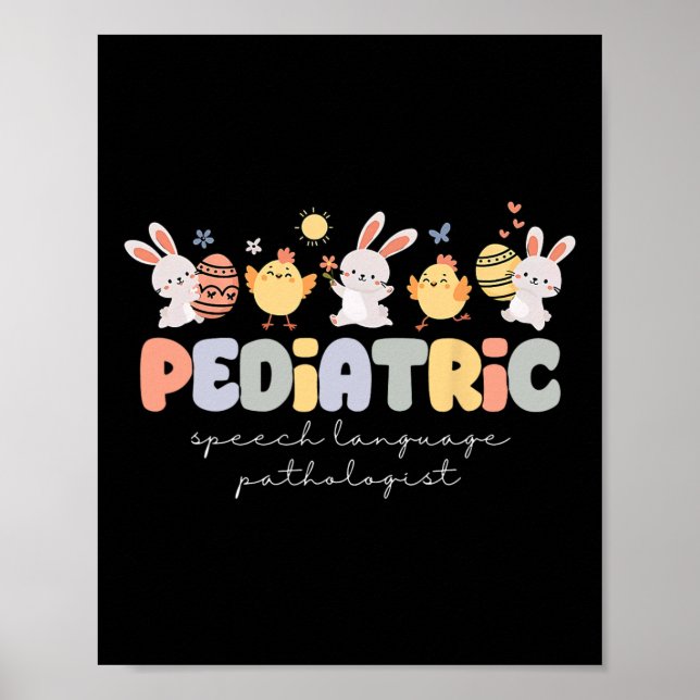 Paediatrics Speech Language Pathologist Easter Bun Poster (Front)