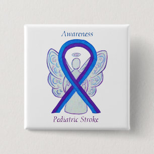 Paediatrics Stroke Awareness Ribbon Angel Pin