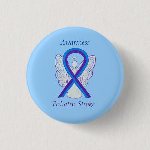 Paediatrics Stroke Awareness Ribbon Angel Pin