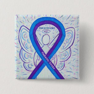Paediatrics Stroke Awareness Ribbon Angel Pin