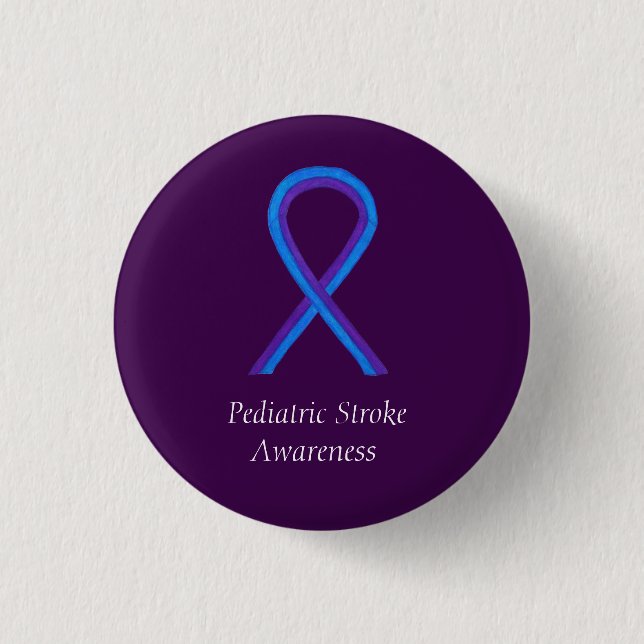 Paediatrics Stroke Awareness Ribbon Custom Pin (Front)