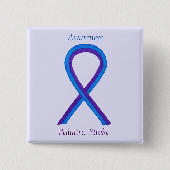 Paediatrics Stroke Awareness Ribbon Custom Pin (Front)