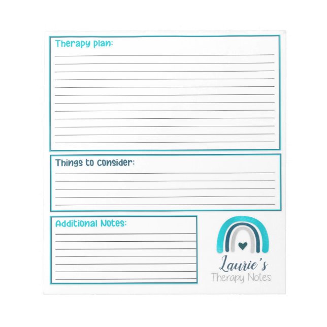 Paediatrics Therapist Notepad - 5x5" x6" 40 pages (Front)