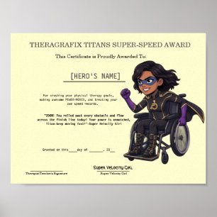 Paediatrics Therapy Superhero Racing Milestone Poster