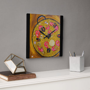 Paella De Marisco Painting by Alfred Fox Square Wall Clock
