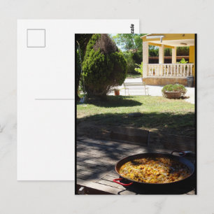 Paella Dish Resting in Garden Postcard