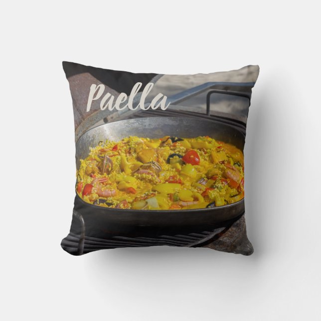 Paella is cooked on a grill gift for chef cushion (Front)